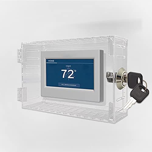 Universal Thermostat Lock Box with Key, Clear Acrylic Cover, 7.3 x 4.7 x 2.2 inch W96382
