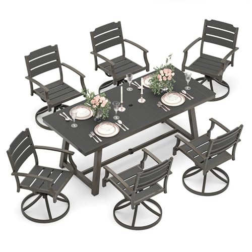 Bullard Outdoor Patio Dining Set 5Pcs with Umbrella Hole, Aluminum Frame B824