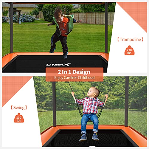 GYMAX 6FT Toddler Trampoline with Swing & Safety Net, Indoor/Outdoor C259094