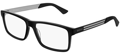 Gucci Web Men's GG0692O 004 Black Full Rim Rectangular Eyeglasses 57mm