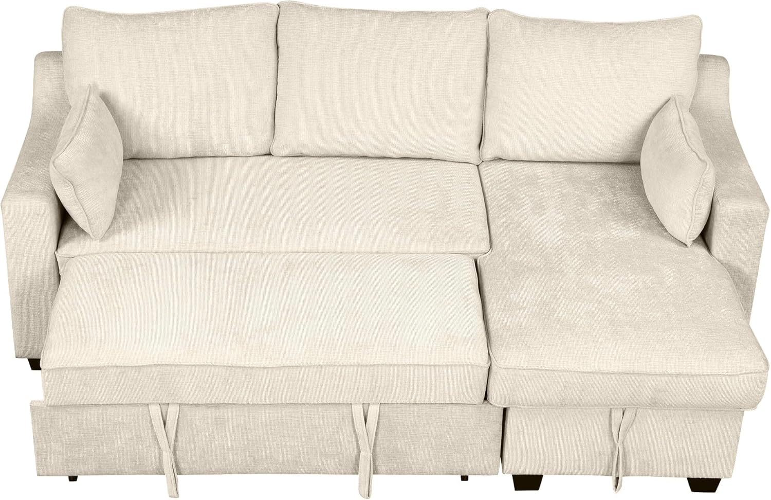 FANYE L-Shape Reversible Sleeper Sectional Couch with Storage and USB Ports R934