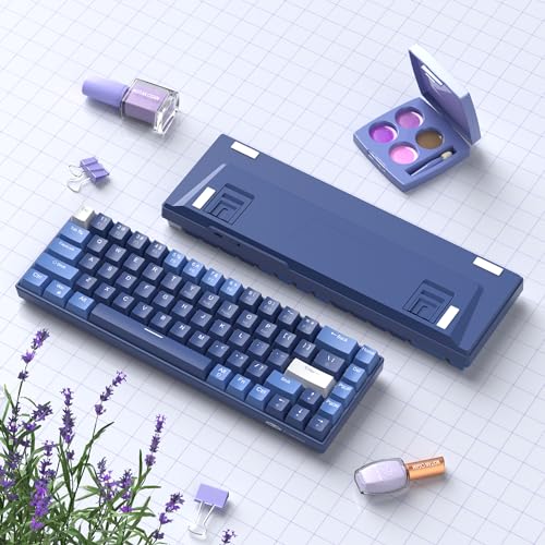MageGee Portable 60% Mechanical Gaming Keyboard, Hot Swappable RGB, Compact 68 Keys Wired, Dark Blue Q4428
