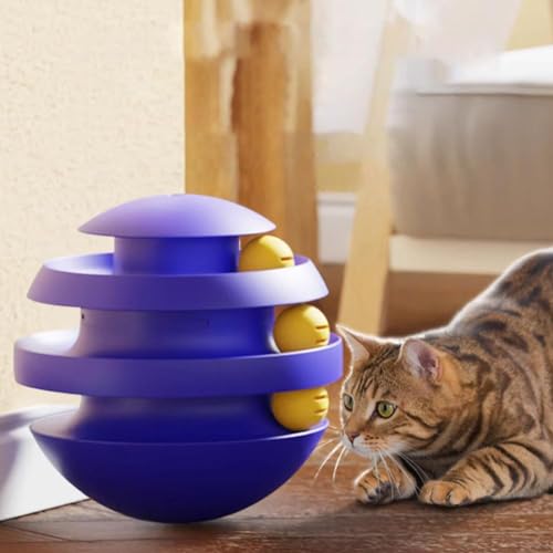 3 Tier Cat Turntable Toy with Moving Balls (Deep Blue) W926
