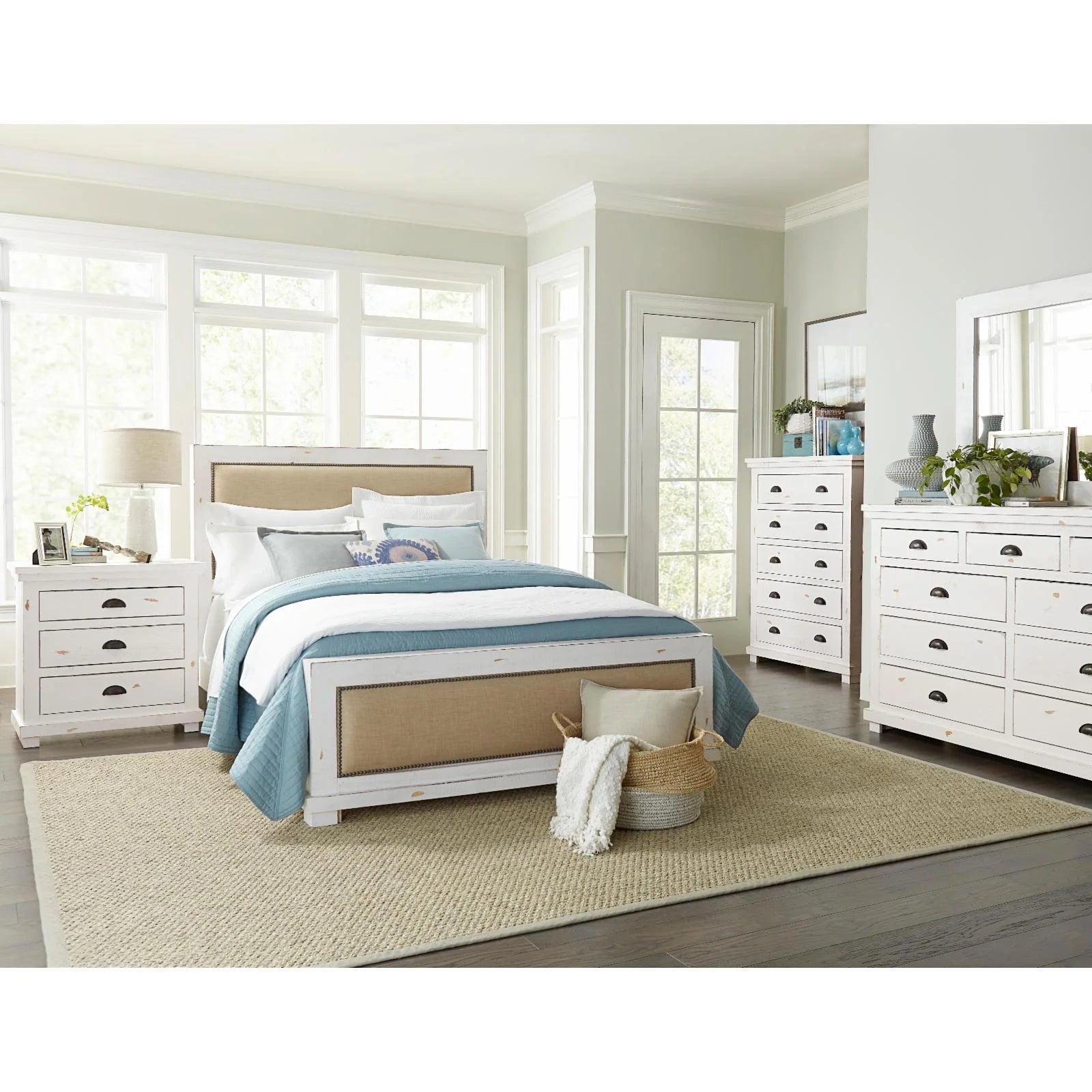 Progressive Furniture Willow 6 Drawer Media Chest in Distressed Pine G1128