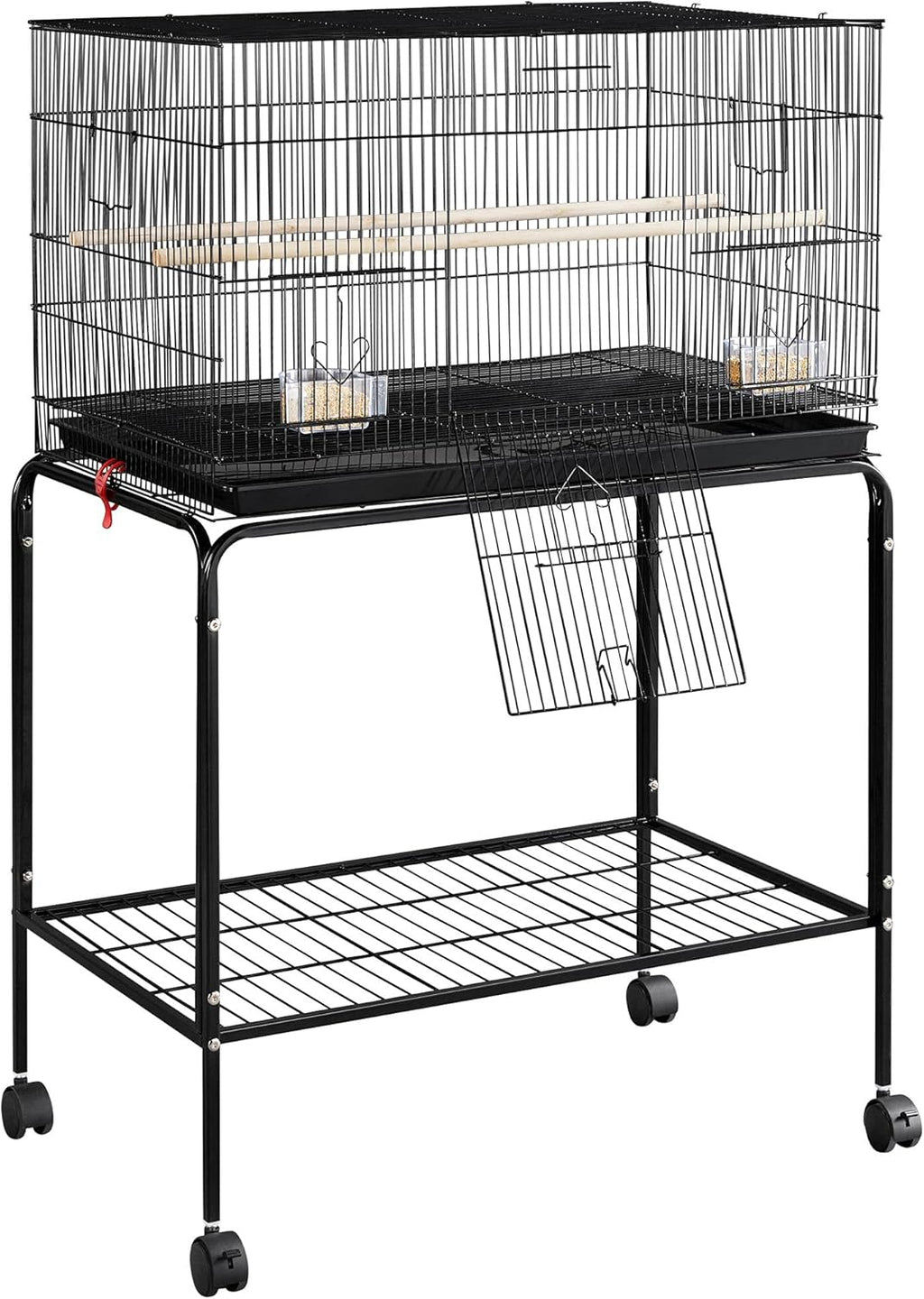 Yaheetech 65-inch Flight Bird Cage with Detachable Rolling Stand, Black W9099