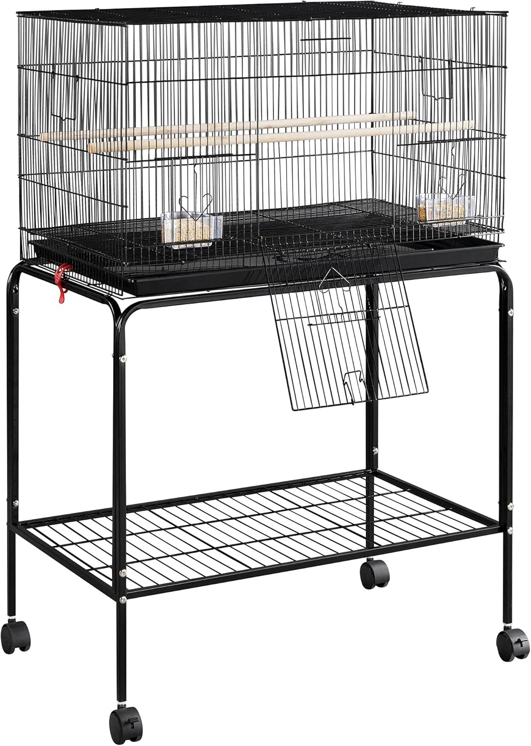 Yaheetech 65-inch Flight Bird Cage with Detachable Rolling Stand, Black W9099