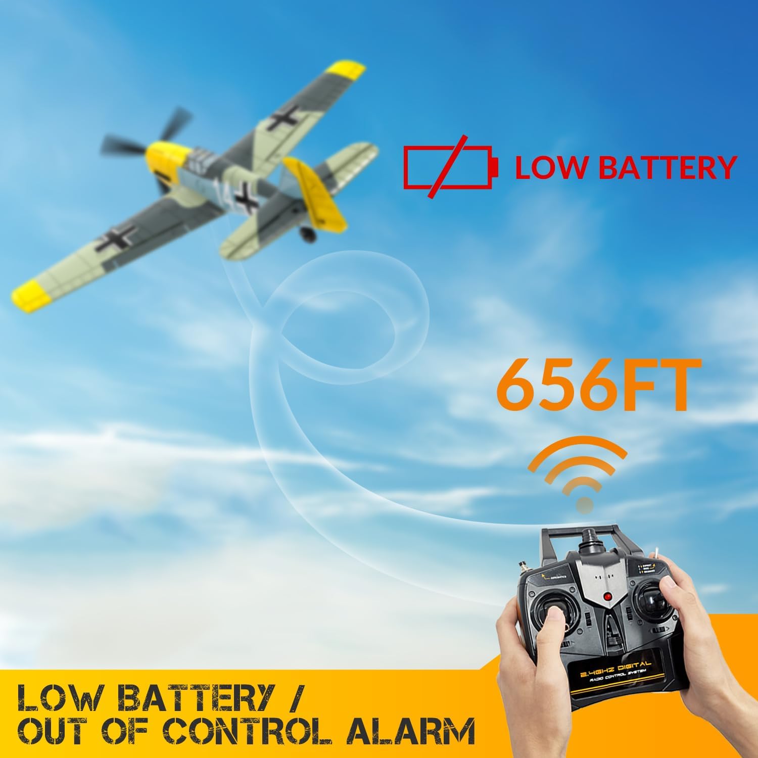 VOLANTEXRC RC Plane BF-109 & F4U Corsair Ready to Fly with Xpilot Stabilization X69559