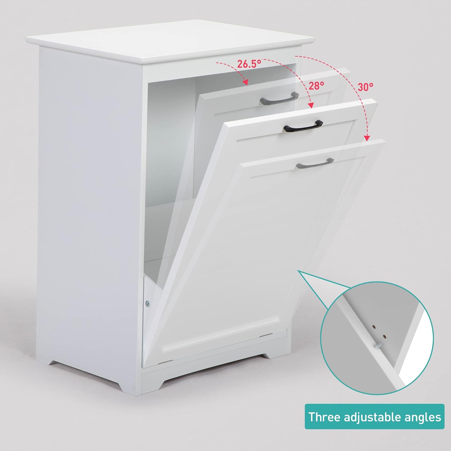 JAXPETY Tilt Out Trash Cabinet Kitchen Trash Can Holder, White R266234