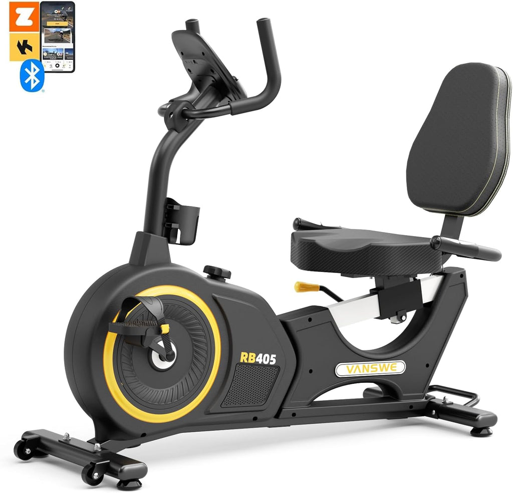 VANSWE Recumbent Exercise Bike for Home, 400 LBS Capacity, Bluetooth R53869