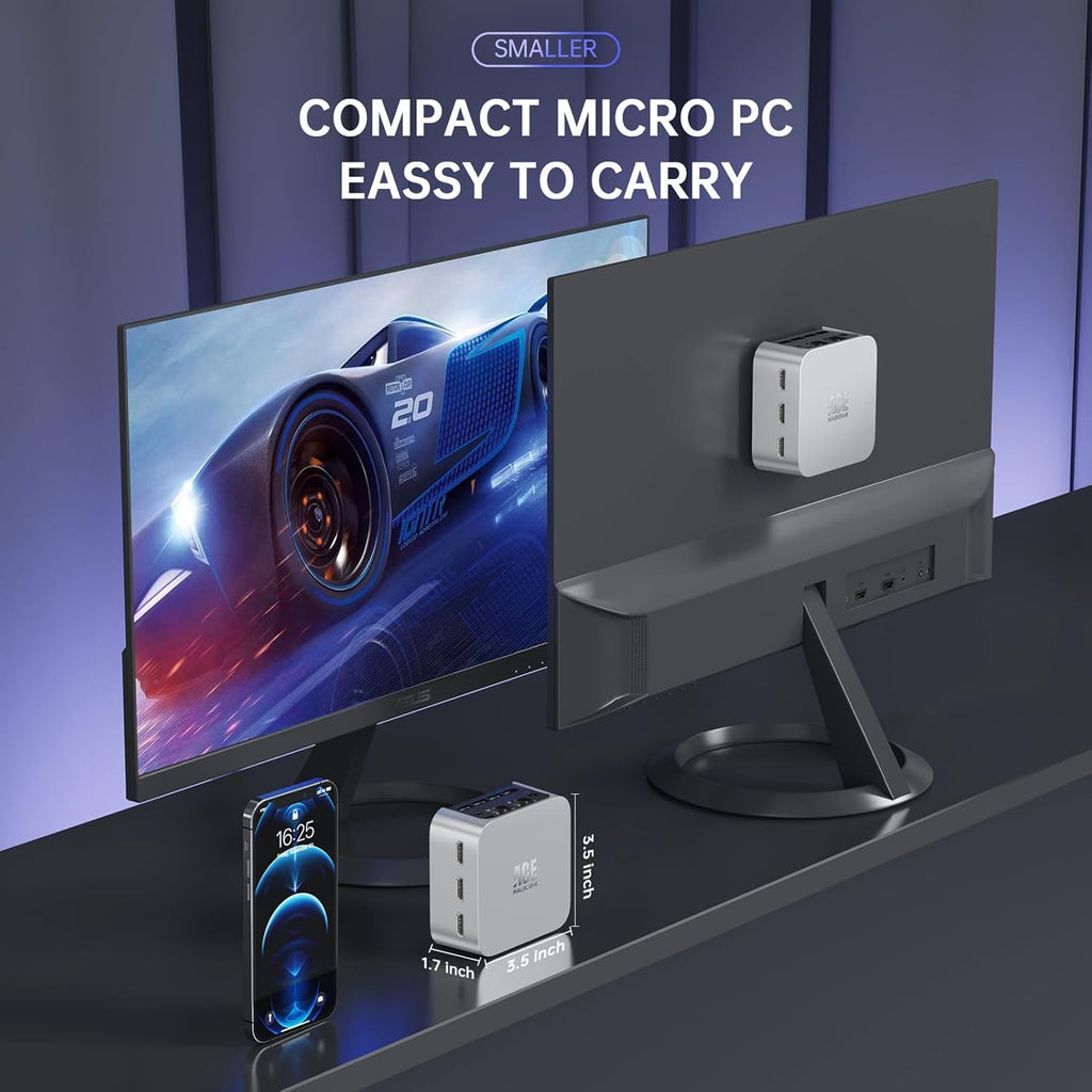 ACEMAGICIAN Mini PC Intel 12th Gen N95 16GB LPDDR5 512GB SSD Desktop Computer M628