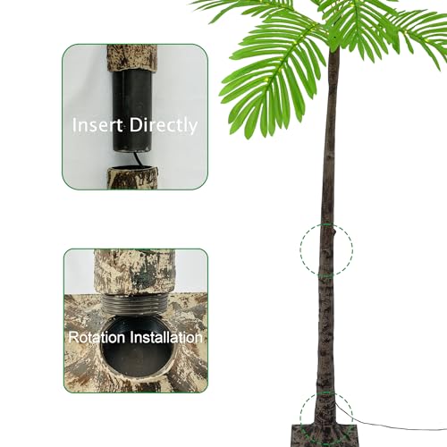 Lighted 6FT Artificial Palm Tree with 120 LED Lights for Patio & Christmas Decor R3338