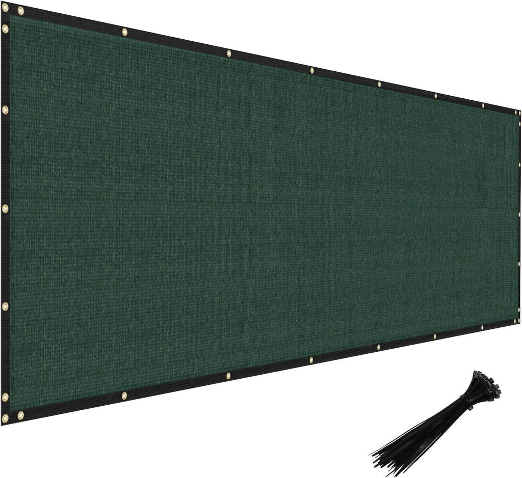 Privacy Fence Screen 5' x 26' Heavy Duty Windscreen Fencing Mesh Fabric Shade Cover for Garden Yard Pool Chain Link Fence, Green
