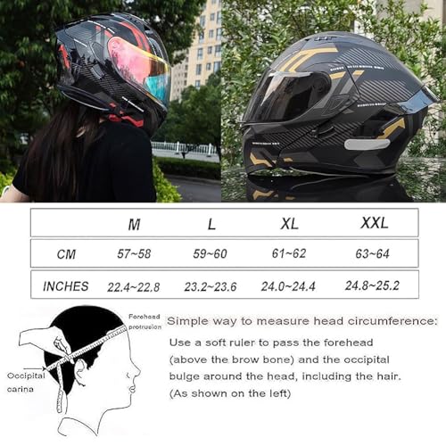 Bluetooth Modular Motorcycle Helmet, DOT Approved, Dual Visor, with Speakers and Mic M65461