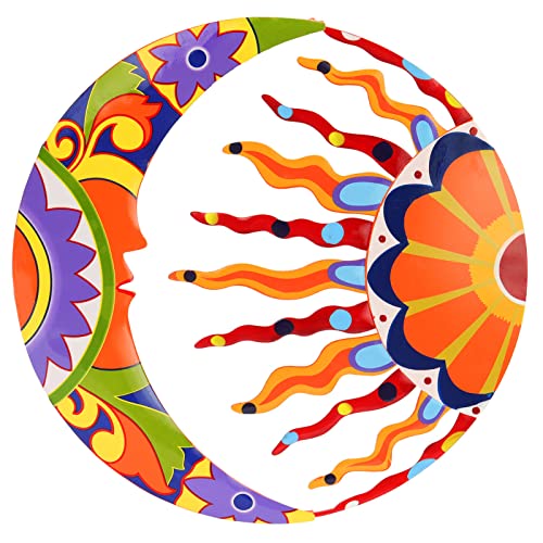 JOHOO 16.5" Metal Hummingbird Wall Art Decor, Handcrafted Talavera Style G4710