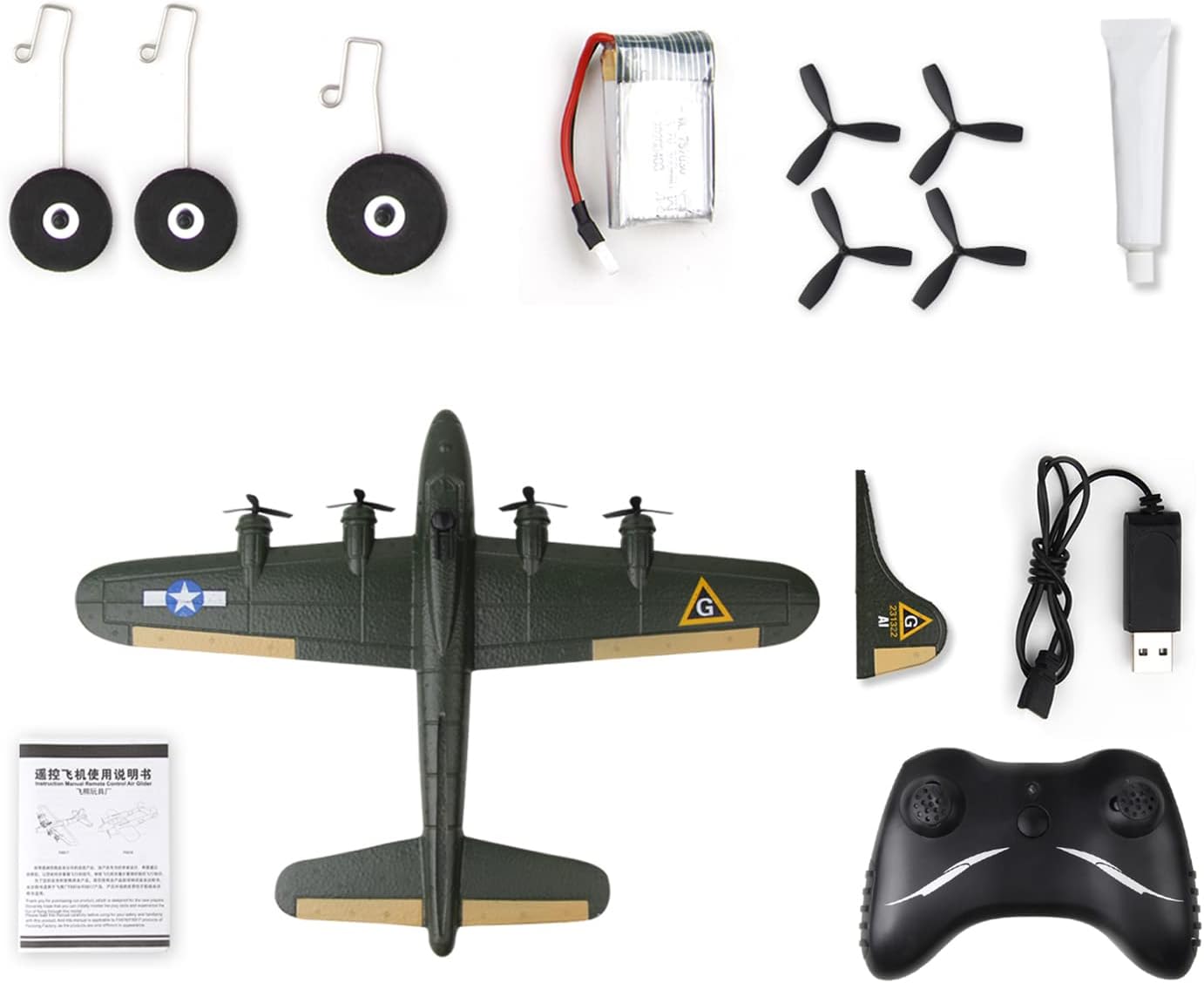 GoolRC B-17 RC Plane 2.4GHz Ready to Fly EPP Foam Glider D207141