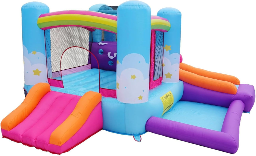 Inflatable Bounce House for Kids with Air Blower, Ball Pit & Slides T46947