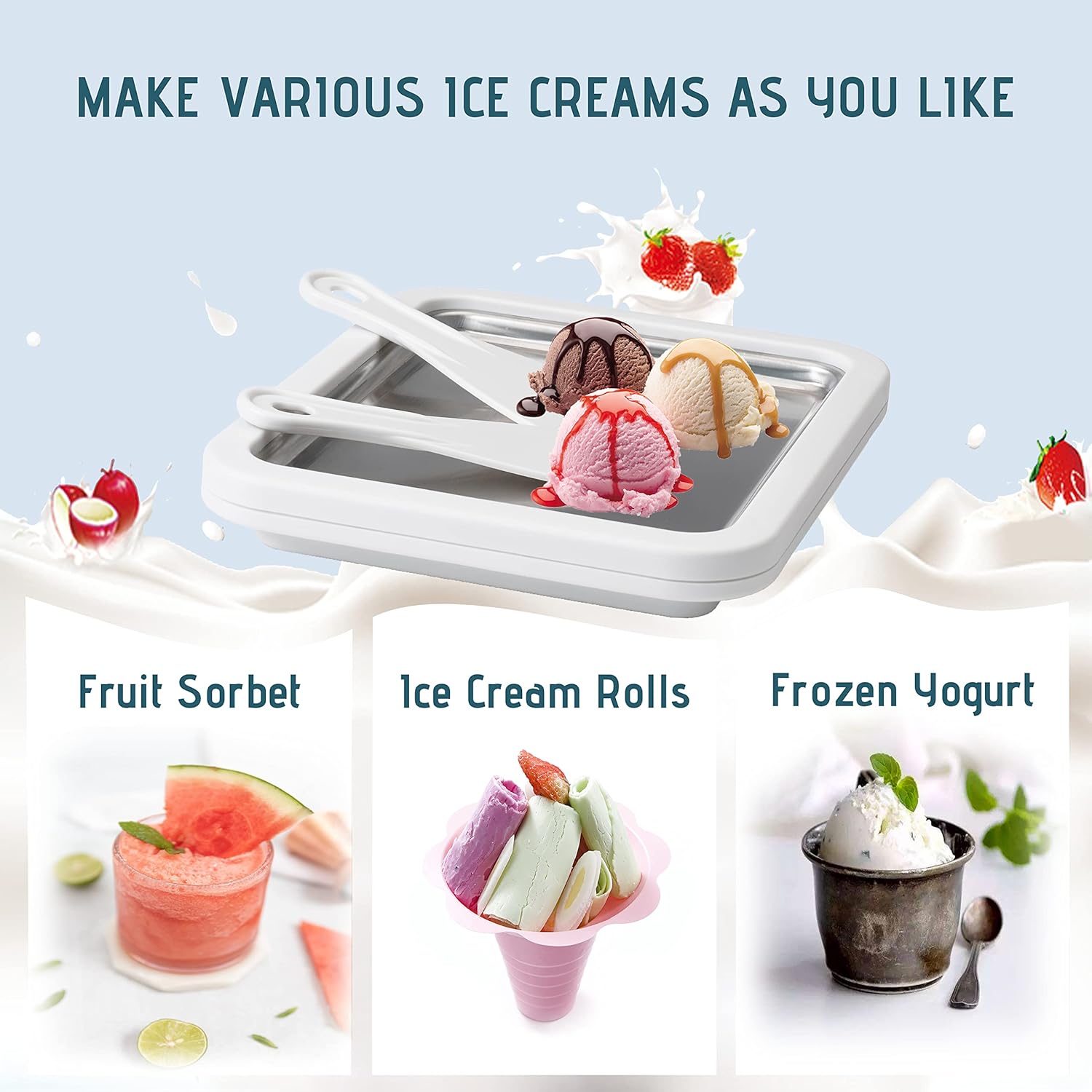 Instant Rolled Ice Cream Maker Machine for Sorbet Gelato Z267011