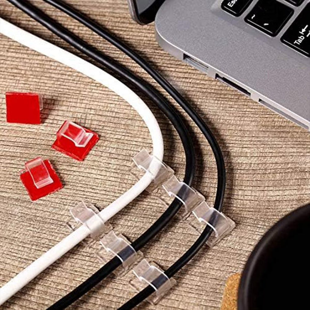 100 Pc Outdoor Light Clips for String Lights Self Adhesive Mini Cable Hooks Wire Clips Hooks Cord Organizer Holder Clear,100 x String Light Clips,Clear