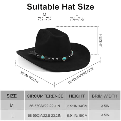 Women's Suede Western Cowgirl Hat with Wide Brim S6037