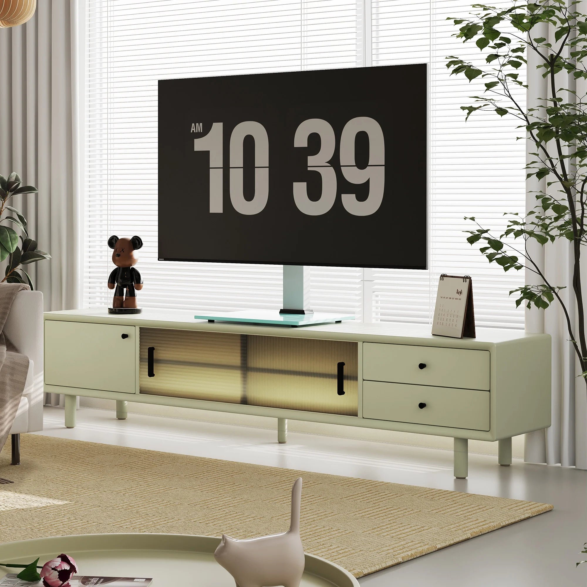 FITUEYES Universal TV Stand Tabletop TV Base with Swivel Mount, White H66685