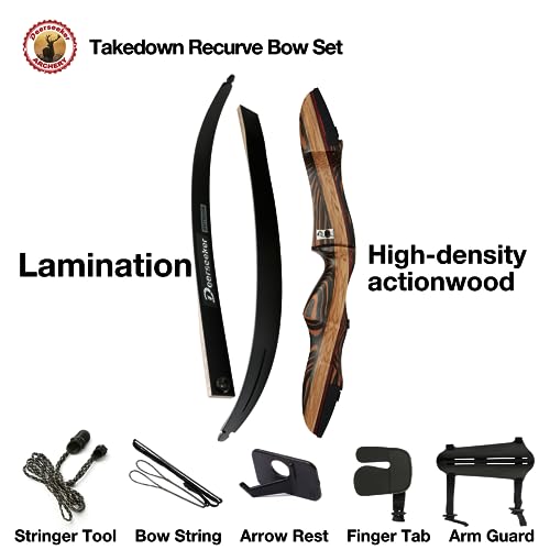 Deerseeker Archery 62" Takedown Recurve Bow Set for Adults & Youth, Right and Left Hand, 20-60lbs R34614