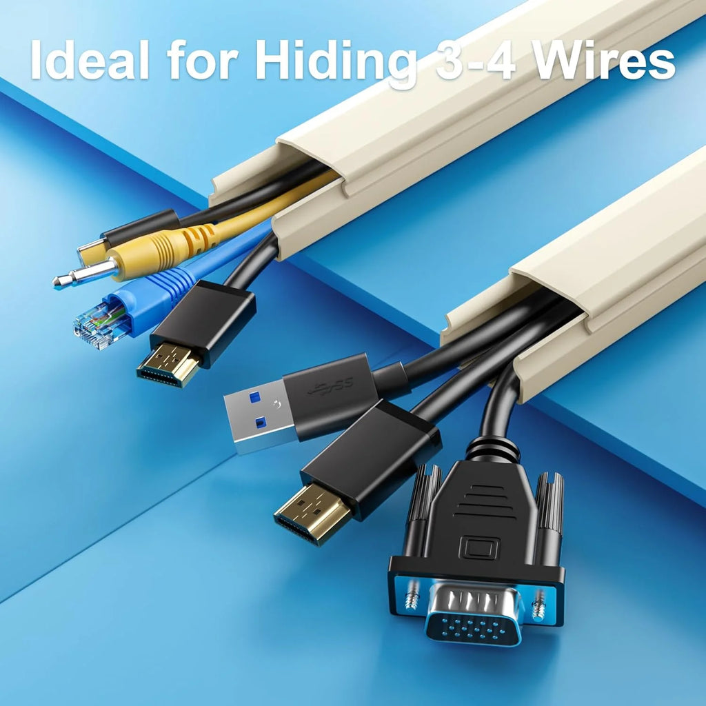 WarmHaven TV Cord Hider, 47In Cable Cover for 4 Cords, Beige A424
