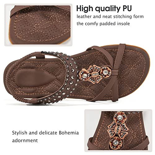 Alicegana Women's Sandals Non-Slip Casual Summer Beach Flats Q323621