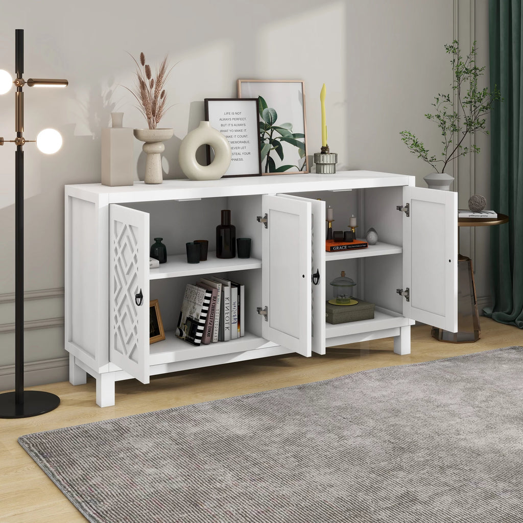 2-Door Storage Cabinet with Metal Legs and Adjustable Shelves, White U28992