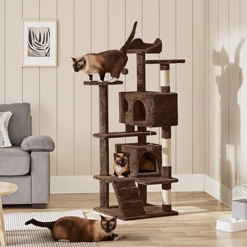 Yaheetech 54in Cat Tree Tower Condo Furniture with Scratch Post Y196