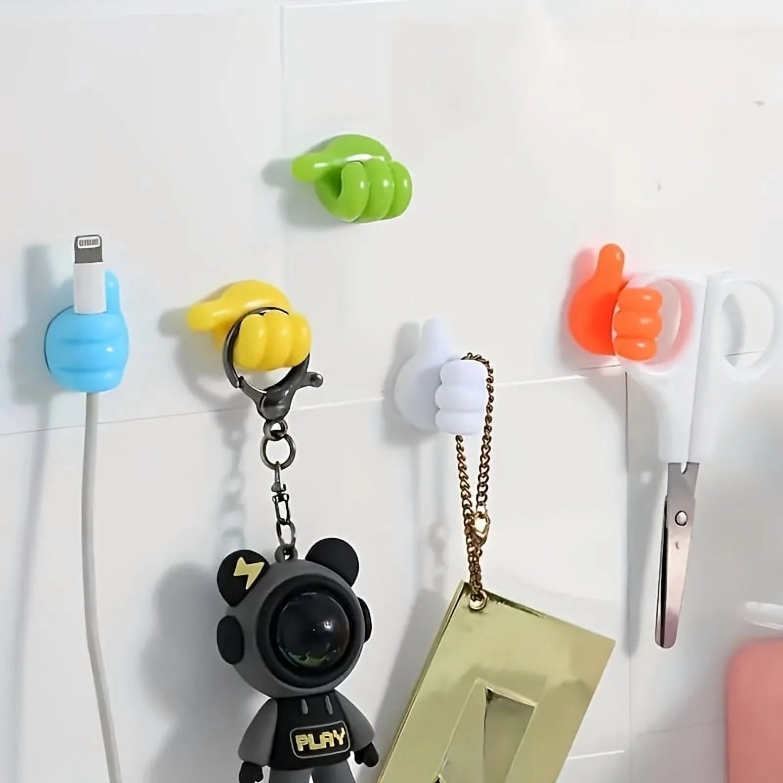 10Pcs Silicone Thumb Wall Hook Adhesive Cable Clip Key Hanger J3910