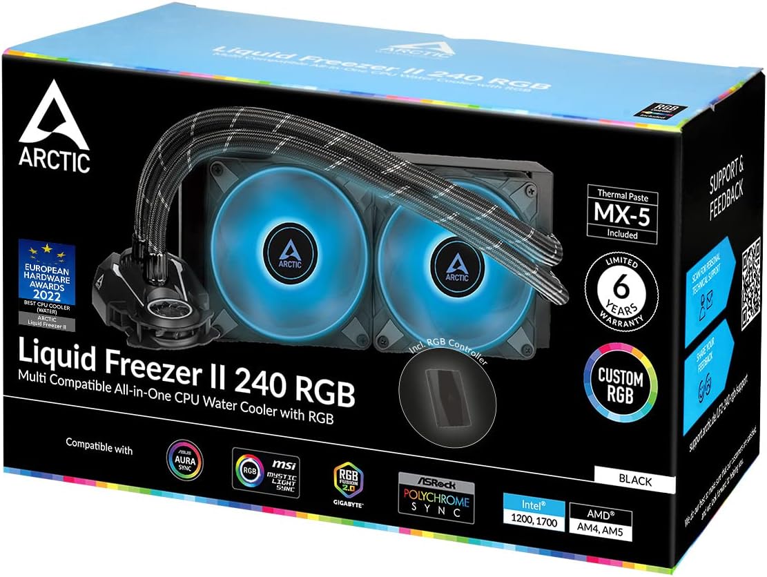 ARCTIC Liquid Freezer II 240 RGB AIO CPU Water Cooler, Black W709589