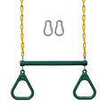 Jungle Gym Kingdom Swing Sets for Backyard, Monkey Bars & Swingset Accessories - Set Includes 18" Trapeze Swing Bar & 48" Heavy Duty Chain with Locking Carabiners - Outdoor Play Equipment (Blue)