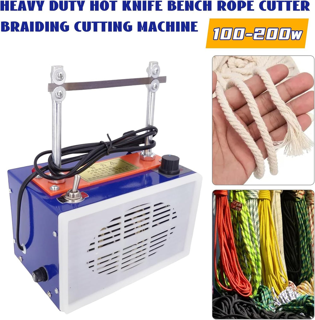 Heavy Duty Hot Knife Rope Cutter, 110V Desktop Ribbon Cutting Machine with 3 Blades L433