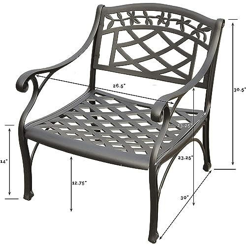Crosley Furniture Sedona 2-Piece Aluminum Outdoor Conversation Set with 2 Club Chairs - Black B5916