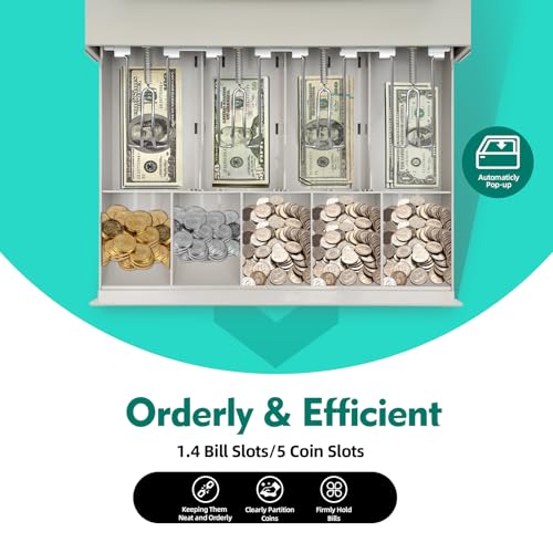 Professional Cash Register with Cash Drawer for Retail (Black, Grey-2OS9) D782