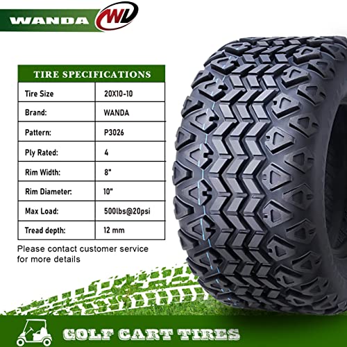 WANDA 22X11-12 Golf Cart ATV Tires 4 Ply S35078