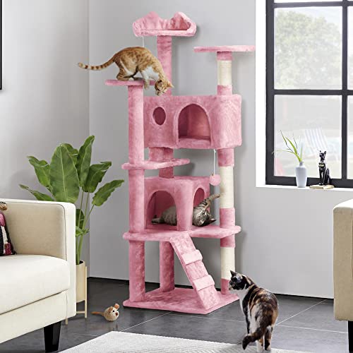 Yaheetech 54in Cat Tree Tower Condo Furniture with Scratch Post Y196