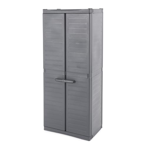 Gracious Living MaxIt Heavy Duty Premium Base Cabinet with 2 Adjustable Metal Shelves for Garage, Basement, or Utility Room Storage