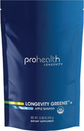 ProHealth Longevity Greens- Delicious Organic Healthy Greens for Energy & Aging. Gut Health Digestive Enzymes, Multi Vitamin, Pre/Probiotics, Oat Fiber, Inulin. GMP Certified Greens Powder 30 Servings