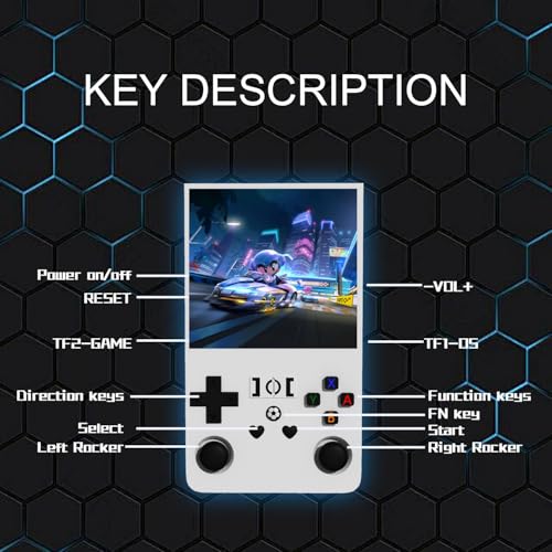 R36Max Retro Handheld Game Console with 4-Inch IPS Screen, 64GB, Black P314194