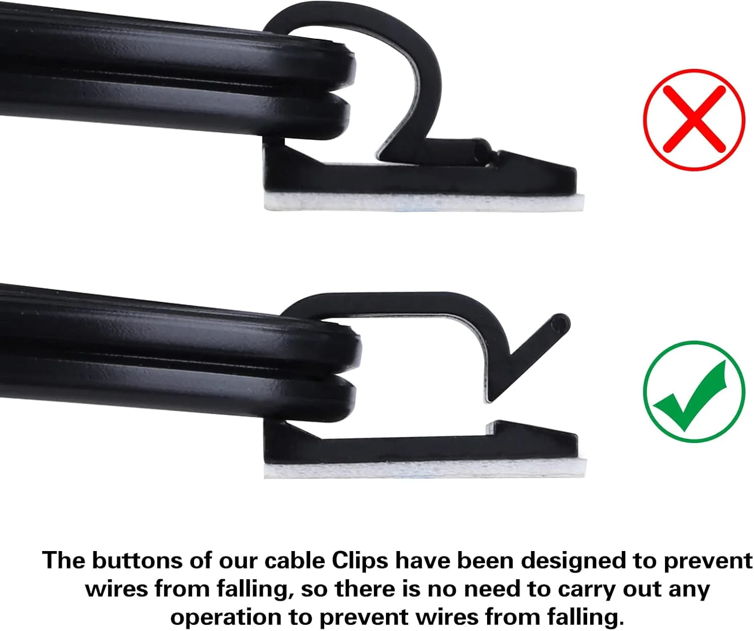 Superior Hub 120 PCS Adhesive Cable Clips Black for Wall, Desk, Car, TV E416087