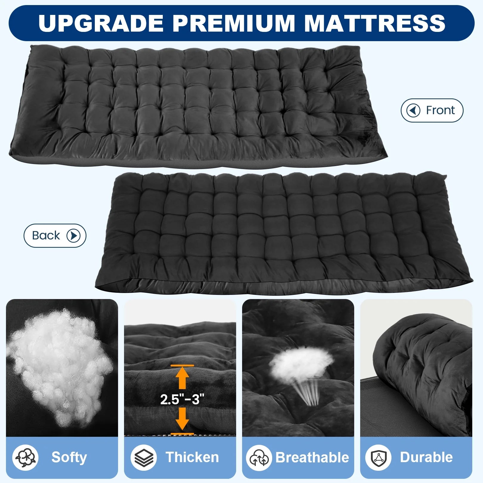 Adnoom Portable Folding Bed for Adults with Removable Mattress and Carry Bag R368