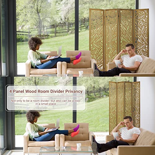 ECOMEX 6 Panel Freestanding Folding Room Divider, Brown F40949