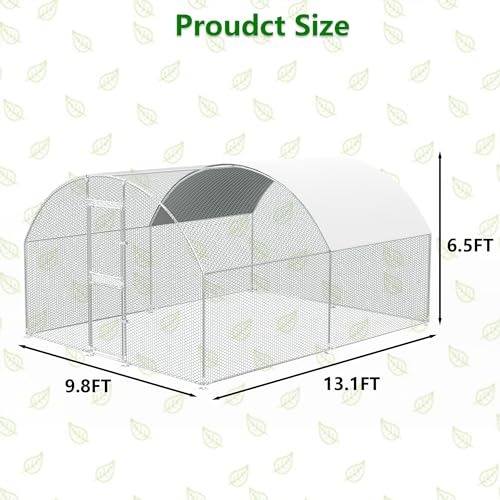 Large Metal Chicken Coop with Waterproof Cover for Outdoor Yard Q992