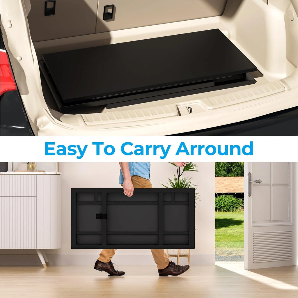 Foldable Desk for Small Spaces, No-Assembly Computer Desk, Black A101