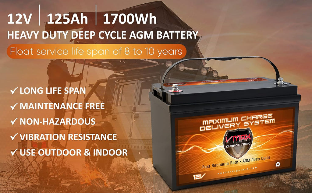 VMAX SLR125 AGM Sealed Deep Cycle 12V 125Ah Batteries (2-Pack) P160102