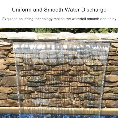 304 Stainless Steel Waterfall Pool Fountain Spillway for Garden Pond Spa (80cm) O5374