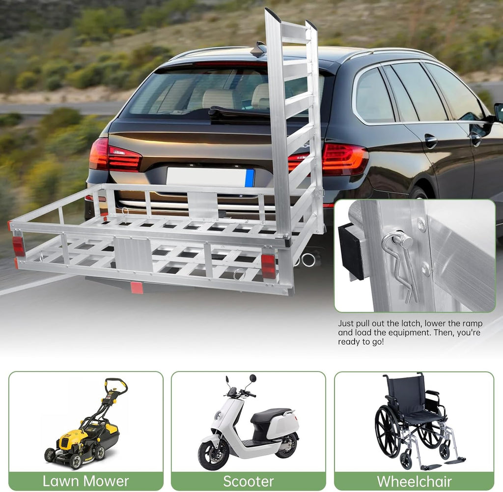 50" x 29.5" Hitch Cargo Carrier 500lb Capacity for 2" Receiver, SUV Truck Pickup T1416