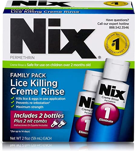Nix Lice Killing Crème Rinse Family Pack, 4 Fl Oz with 2 Nit Combs D362482