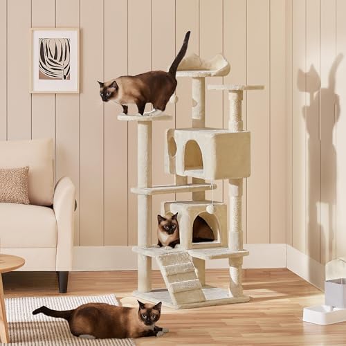 Yaheetech 54in Cat Tree Tower Condo Furniture with Scratch Post Y196